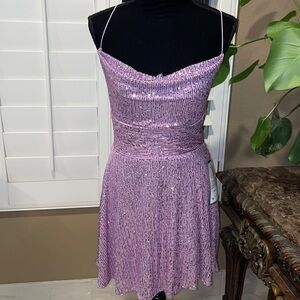 Purple Beaded Dress NWT B Darlin